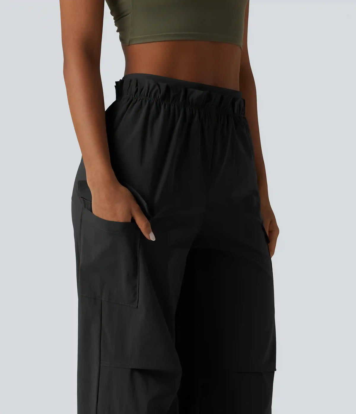 High Waisted Baggy Hiking Cargo Joggers with Pockets
