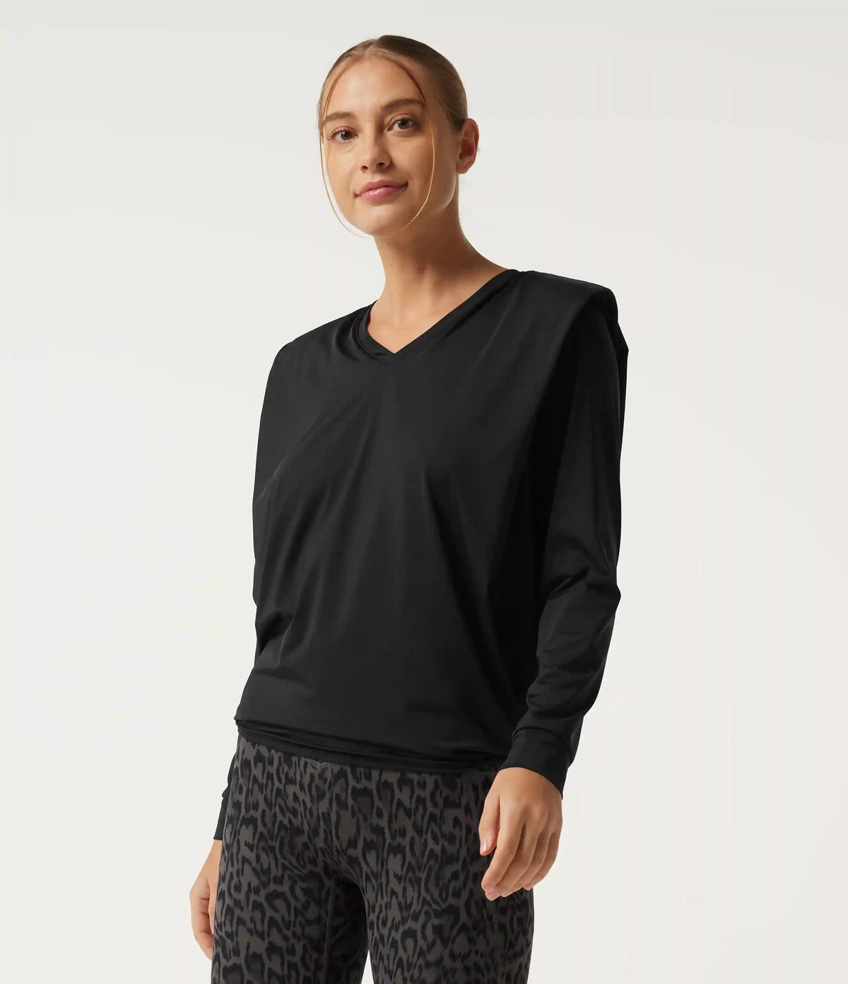 V Neck Long Sleeve Quick Dry Yoga Sports Top-UPF50+