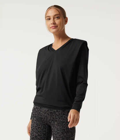V Neck Long Sleeve Quick Dry Yoga Sports Top-UPF50+
