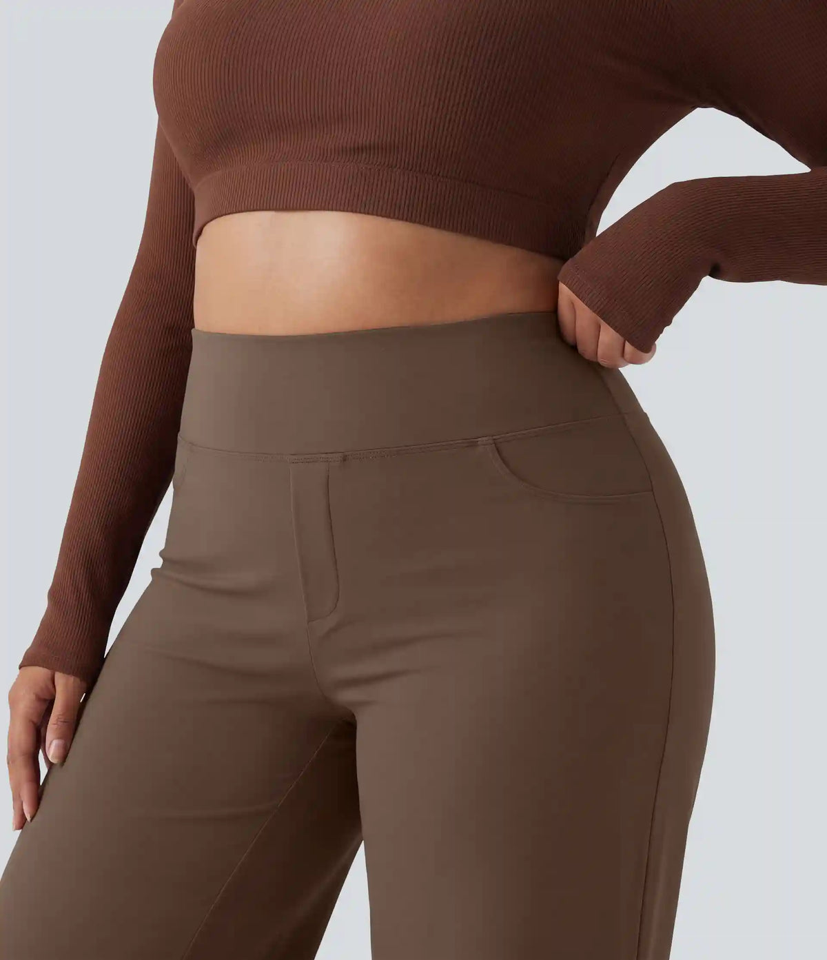 Plus Size DayStretch High Waisted Tummy Control Wide Leg Baggy Yoga Pants with Pockets