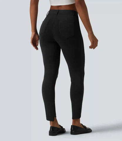 SpacerTek™ Mid Rise Casual Skinny Pants with Pockets