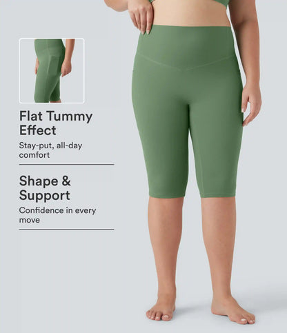 Halara UltraSculpt™ High Waisted Tummy Control Pedal Pusher Yoga Plus Size Leggings with Pockets