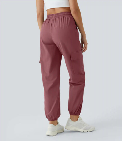 Mid Rise Drawstring Pocket Casual Cargo Joggers