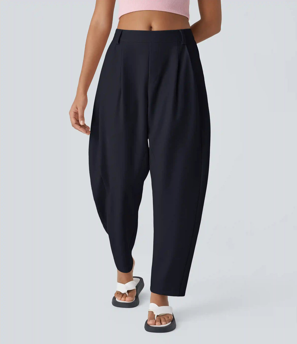 Mid Rise Pocket Barrel Leg Baggy Work Pants