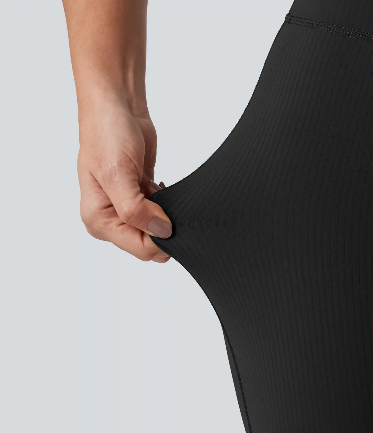 Halara UltraSculpt™ Ribbed High Waisted Crossover Flare Yoga Leggings with Pockets