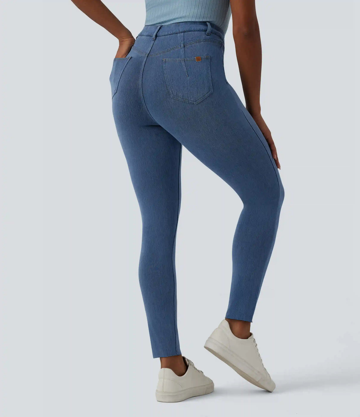 Halara Flex™ High Waisted Tummy Control Denim Casual Leggings with Pockets