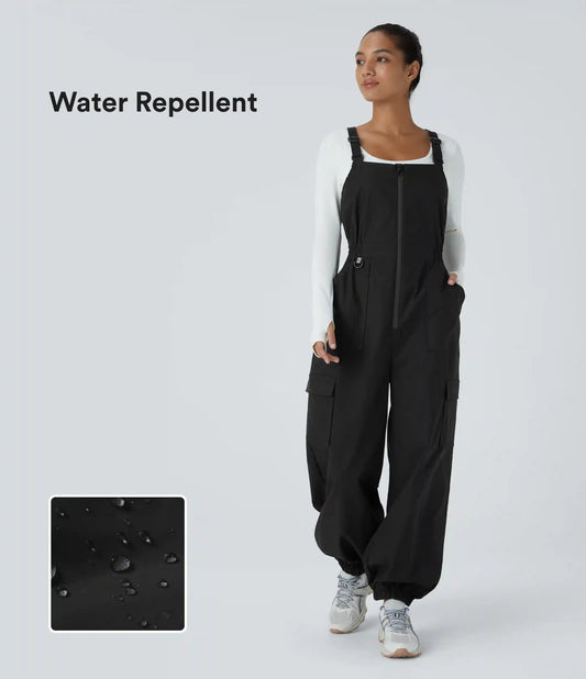 Water Repellent Wear-Resistant Zipper Pockets Camping Overalls