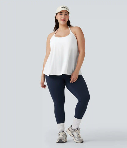 Plus Size SoftlyZero™ Airy Halter Draped InstantCool Yoga Sports Top