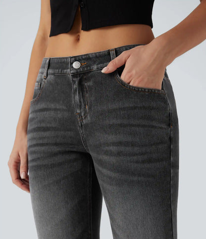 Halara Flex™ Low Rise Flare Washed Casual Jeans with Pockets