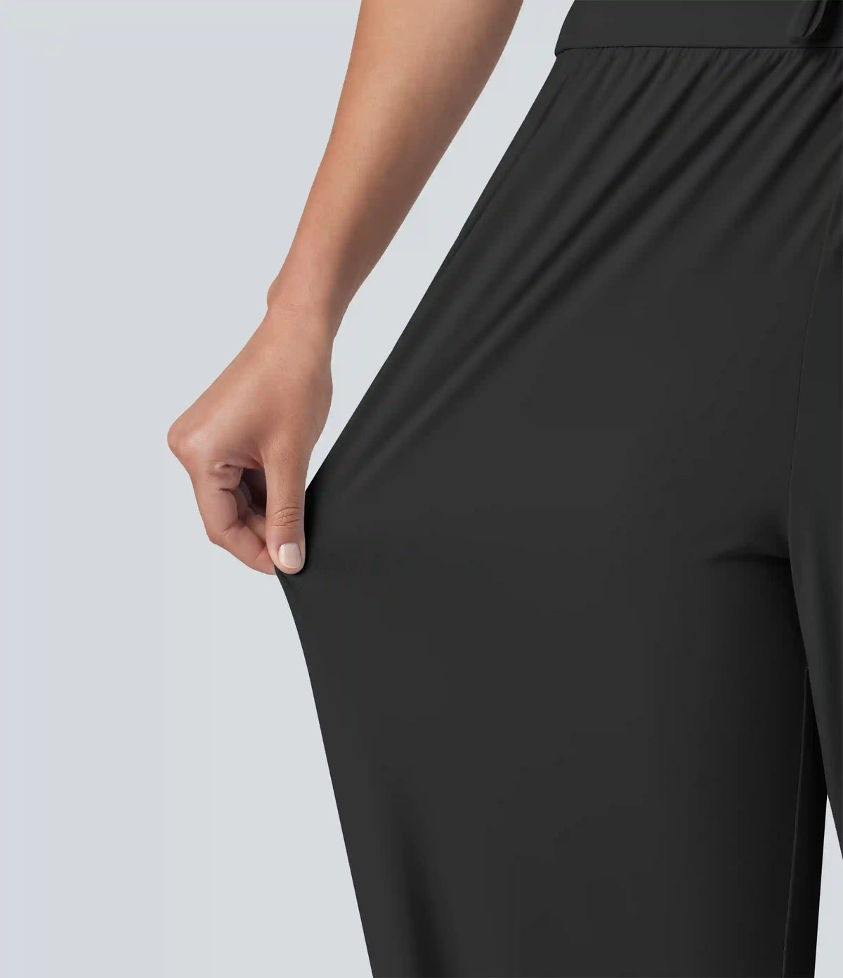 High Waisted Drawstring Split InstantCool Quick Dry Workout Joggers with Pockets-UPF50+