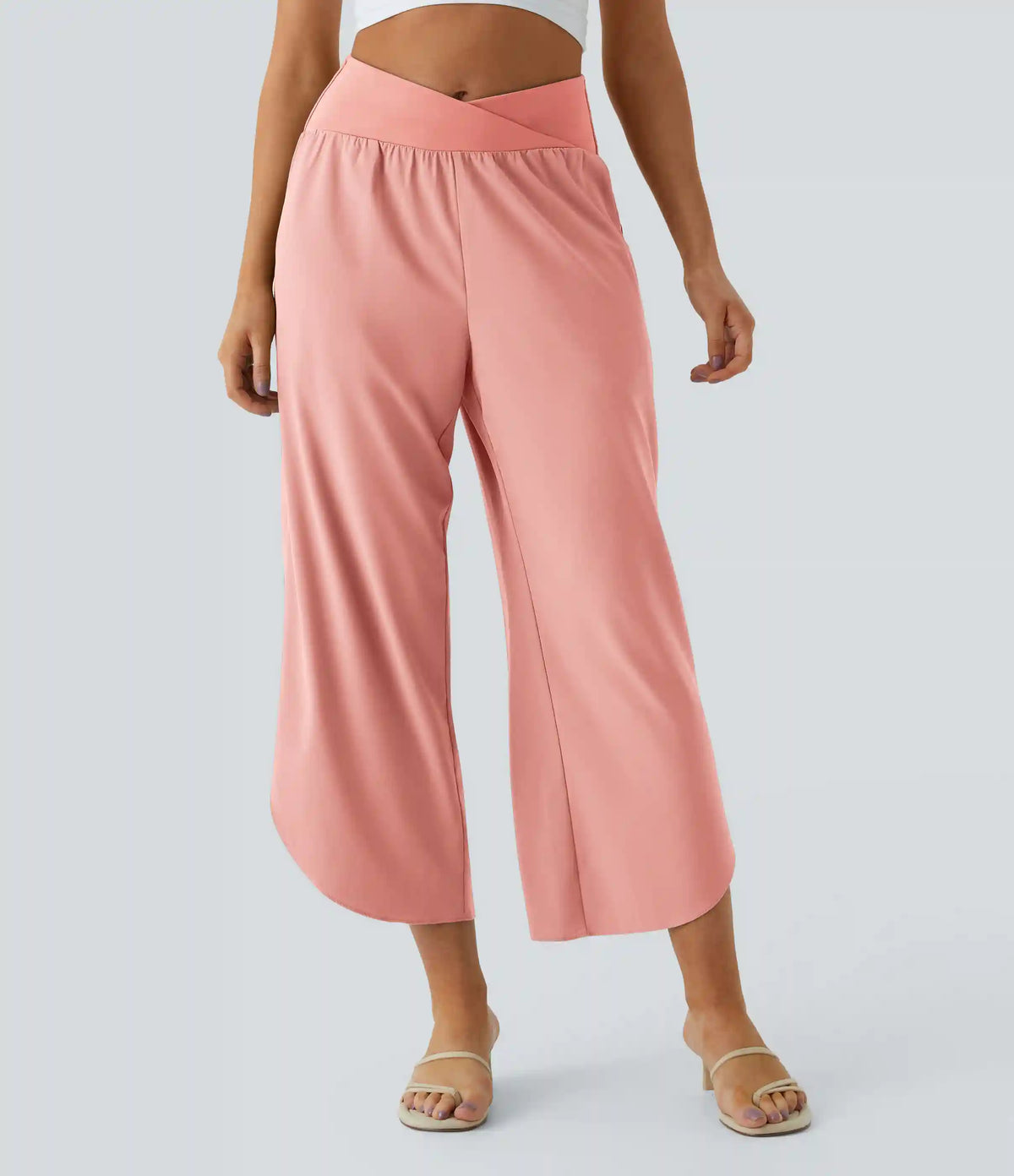 Breezeful™ High Waisted Crossover Quick Dry Resort Pants with Pockets