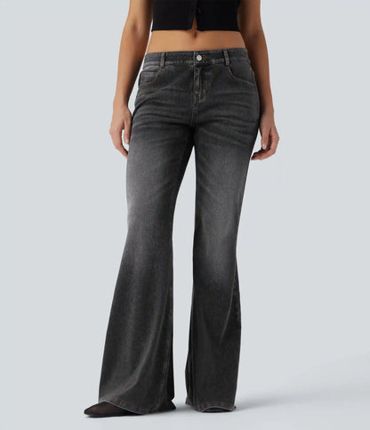 Halara Flex™ Low Rise Flare Washed Casual Jeans with Pockets
