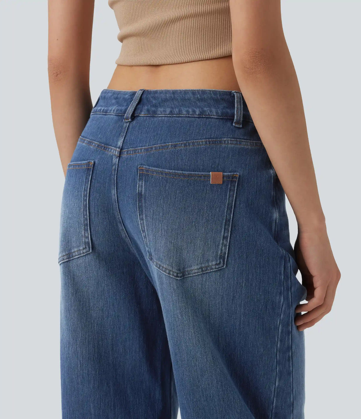 Halara Flex™ Low Rise Barrel Leg Casual Jeans with Pockets