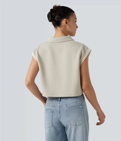 Dropped Short Sleeve Color Block Casual T-Shirt