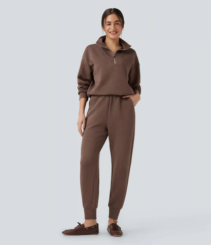 SpacerTek™ High Waisted Tapered Casual Joggers with Pockets