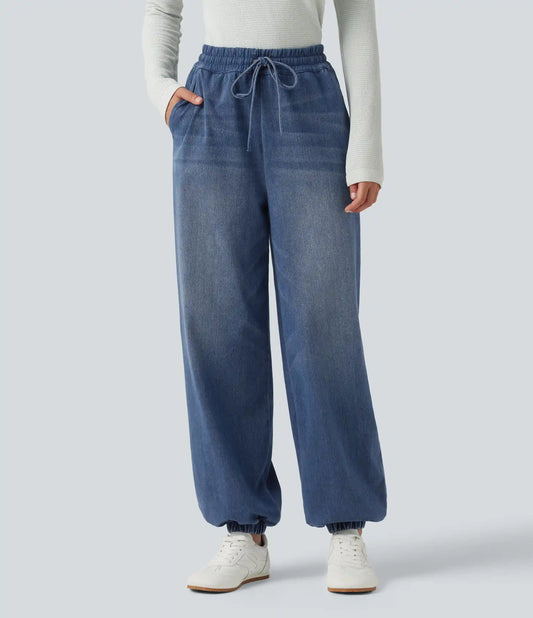 Halara Flex™ High Waisted Drawstring Denim Casual Joggers with Pockets