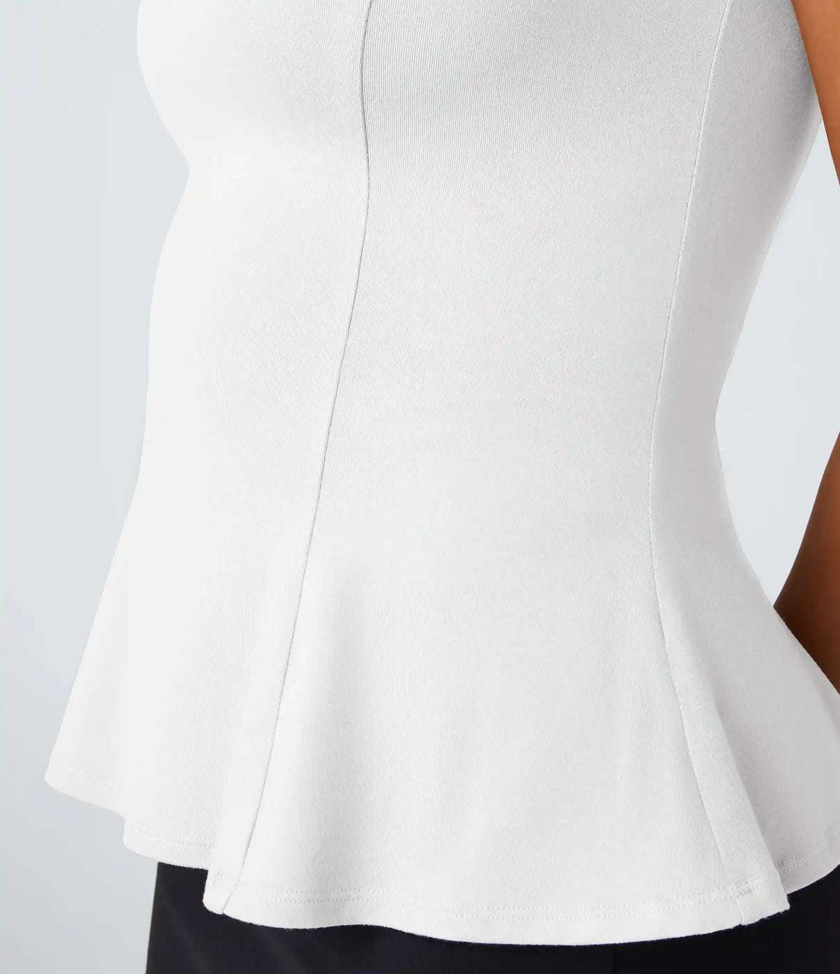 Funnel Neck Peplum Work Tank Top