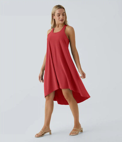 Breezeful™ RacerPocket High Low Flowy Midi Quick Dry Casual Dress