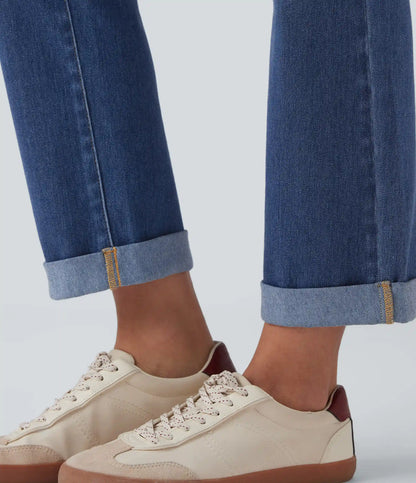 Halara Flex™ High Waisted Rolled Hem Casaul Slim Jeans with Pockets
