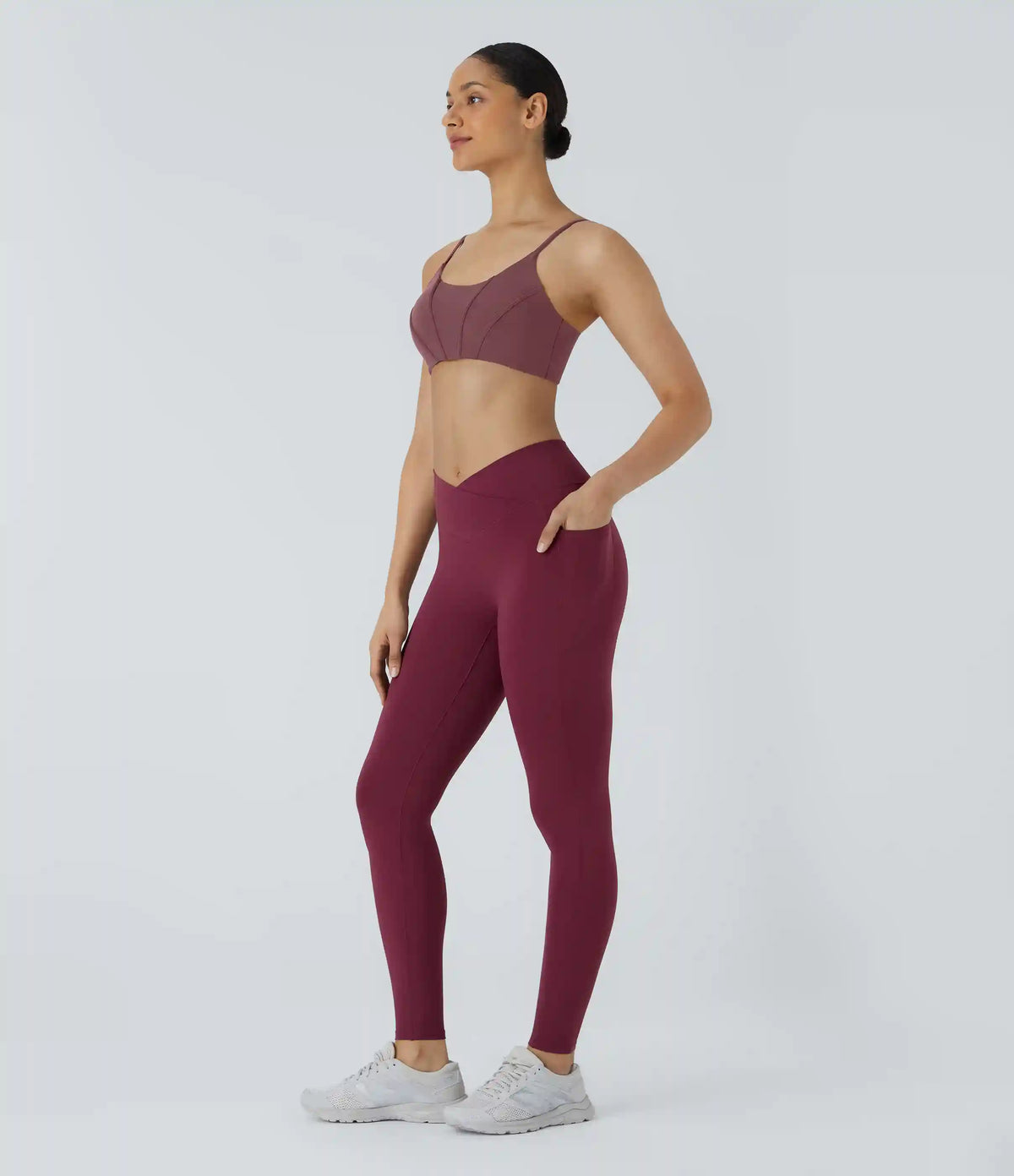 Patitoff™ 2.0 Pet Hair Resistant High Waisted Crossover Side Pocket Yoga Leggings