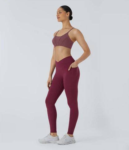 Patitoff™ 2.0 Pet Hair Resistant High Waisted Crossover Side Pocket Yoga Leggings