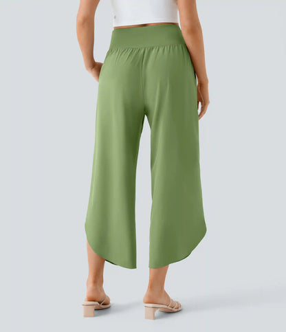 Breezeful™ High Waisted Crossover Quick Dry Resort Pants with Pockets