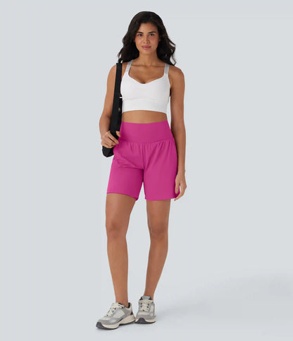 SoftlyZero™ Airy Super High Waisted 2-in-1 InstantCool Yoga Shorts 7" with Pockets