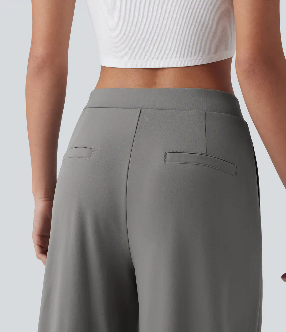 Halara Flex™ DayStretch Asymmetric Mid Rise Work Baggy Pants with Pockets