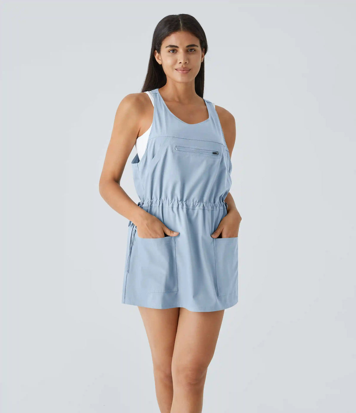 Breezeful™ Pockets Drawstring 2-Piece Quick Dry Mini Hiking Active Dress