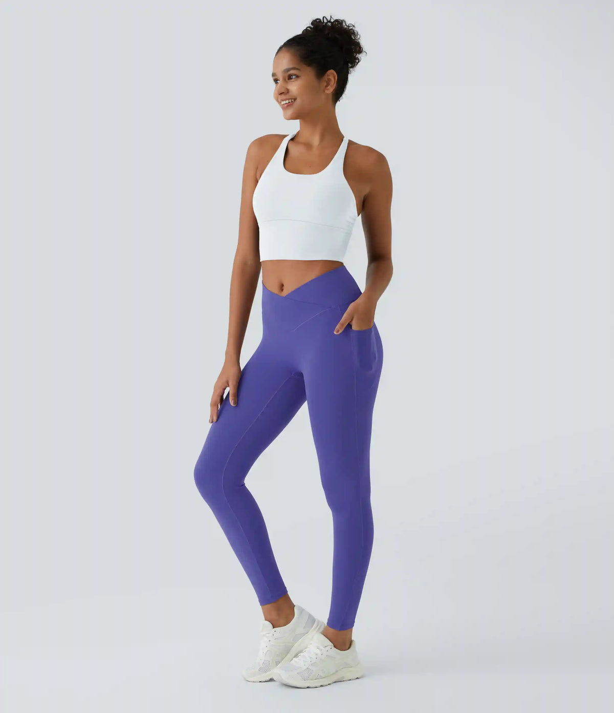 SoftlyZero™ Crossover Pocket Plain Leggings