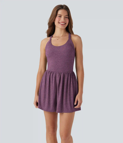 Padded 2-in-1 Romper with Pockets-Easy Peezy Edition