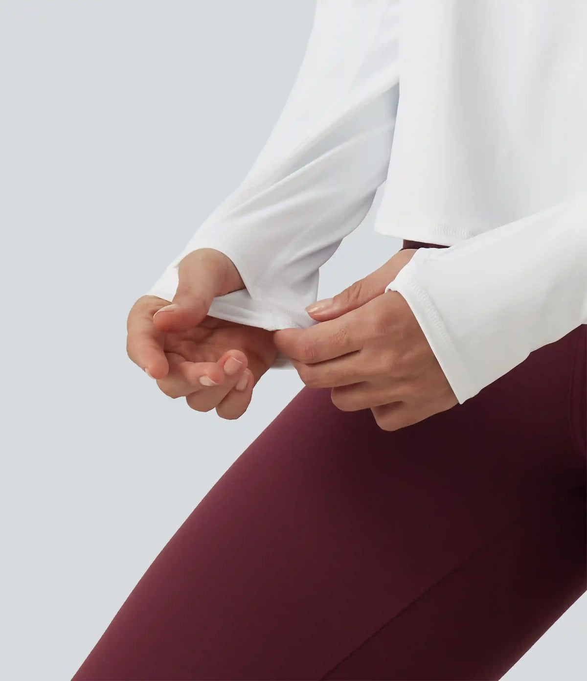 SoftlyZero™ Airy Quick Dry Round Neck Raglan Long Sleeve Mesh Back Crossover Yoga Sports Top with Thumb Holes