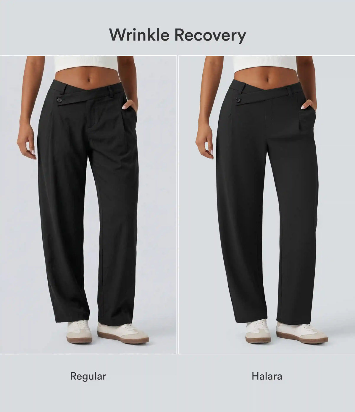 Halara Flex™ DayStretch Asymmetric Mid Rise Barrel Leg Work Pants with Pockets