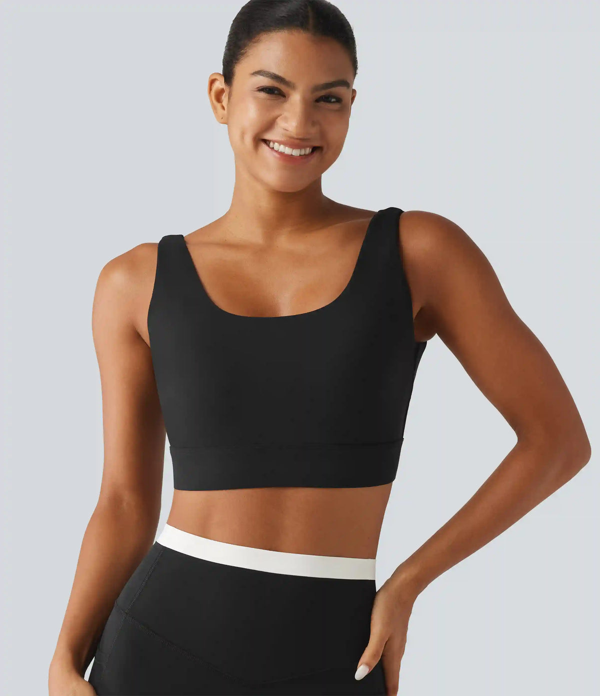 Halara Ultrasculpt™ Medium Support Backless Adjustable Buckle Built-in Bra Training Sports Bra DD-F Cups