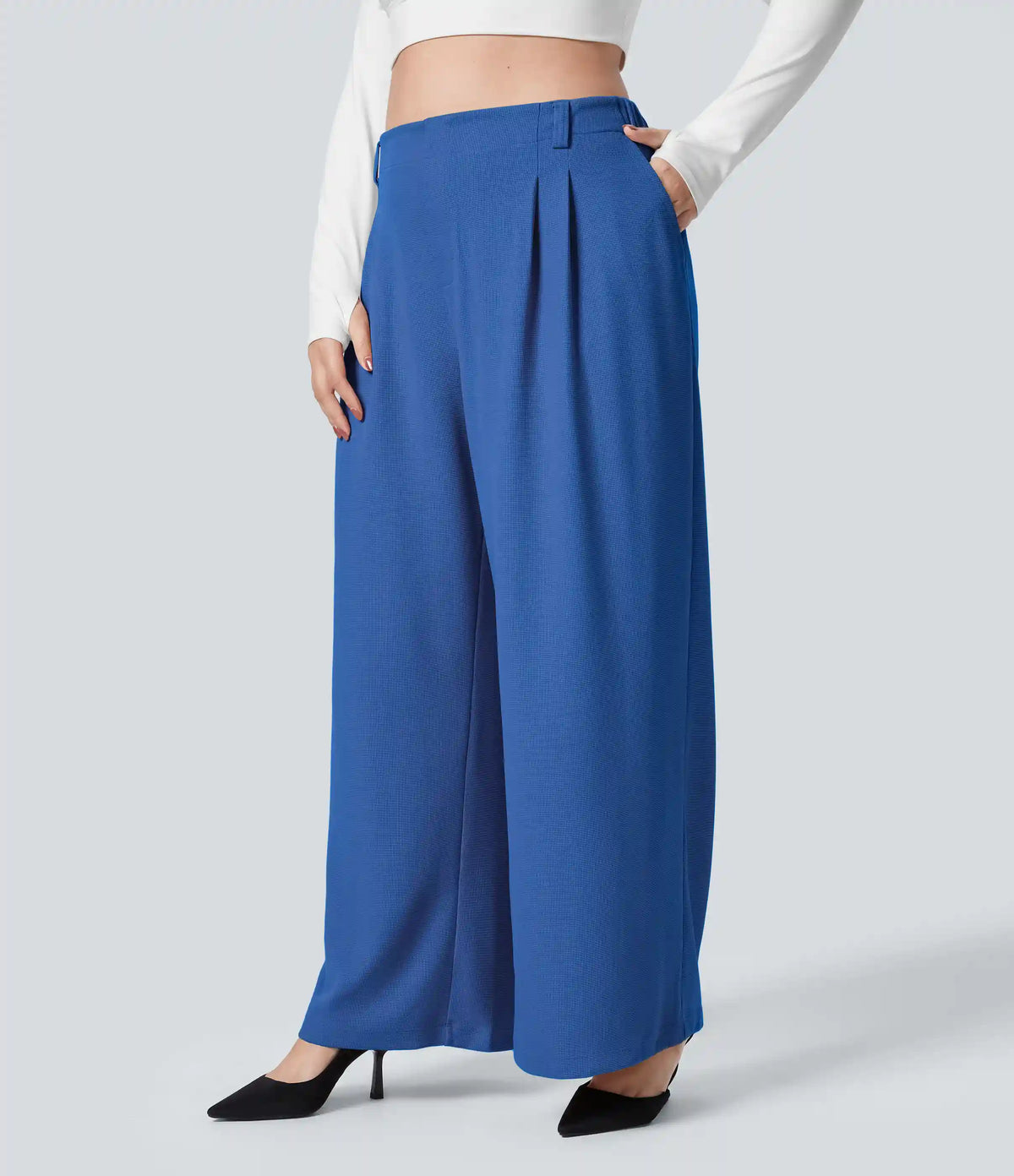 Halara Flex™ High Waisted Pocket Wide Leg Waffle Work Plus Size Pants