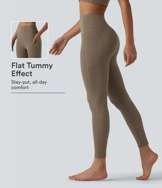 Halara UltraSculpt™ Ribbed High Waisted Tummy Control Yoga Leggings with Pockets