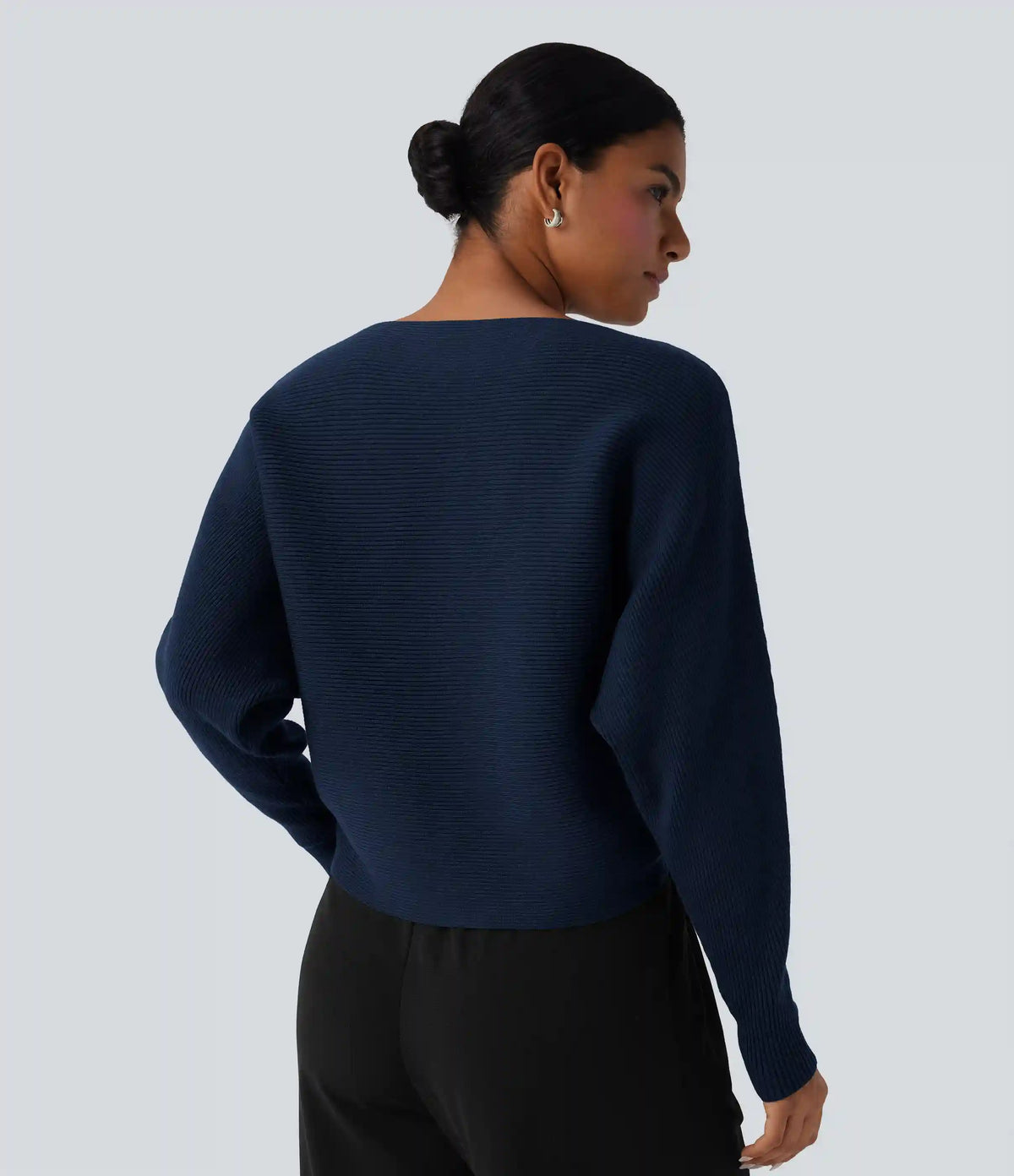 Boat Neck Batwing Sleeve Casual Sweater