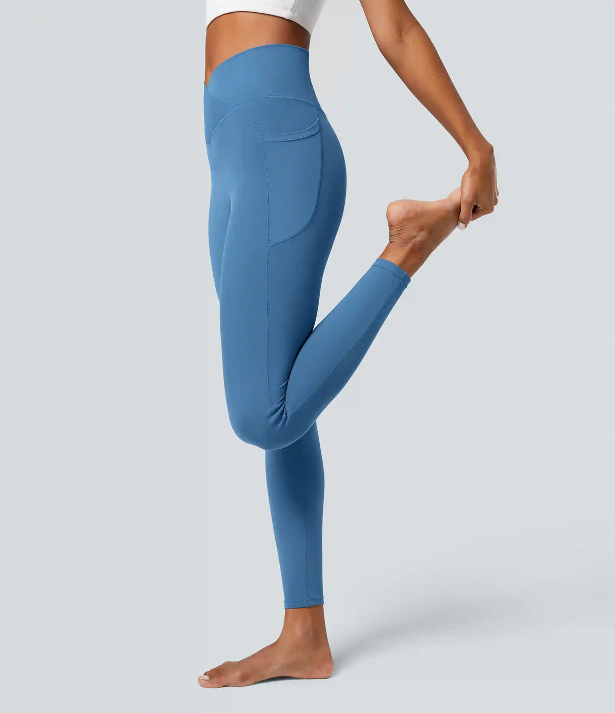 SoftlyZero™ Crossover Pocket Plain Leggings