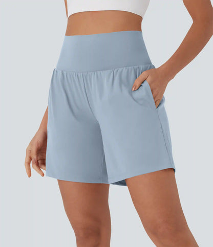 SoftlyZero™ Airy Super High Waisted 2-in-1 InstantCool Yoga Shorts 7" with Pockets