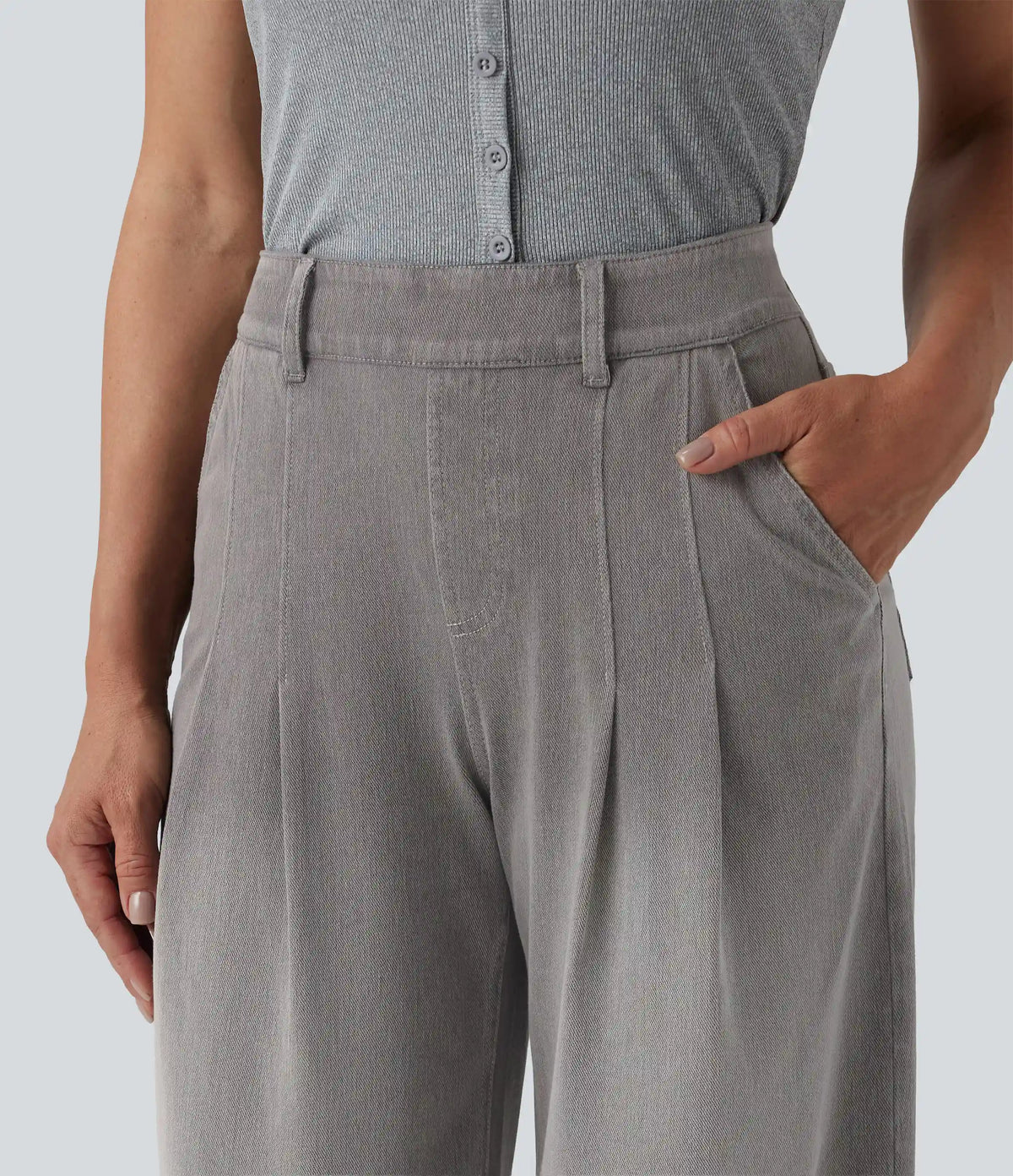Halara Flex™ Mid Rise Wide Leg Casual Jeans with Pockets