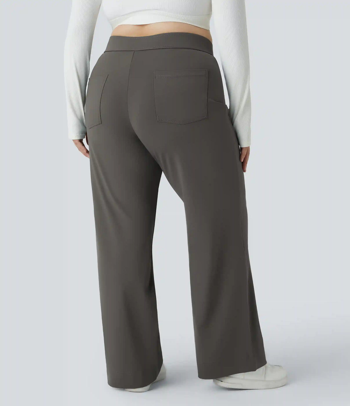 DayStretch High Waisted Pockets Straight Leg Casual Plus Size Pants