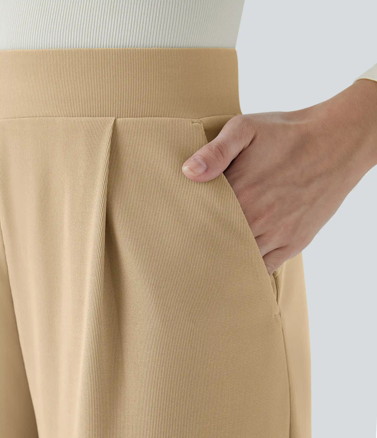 Halara Flex™ High Waisted Body Sculpt Waist-Slimming Pocket Wide Leg Micro Waffle Work Pants