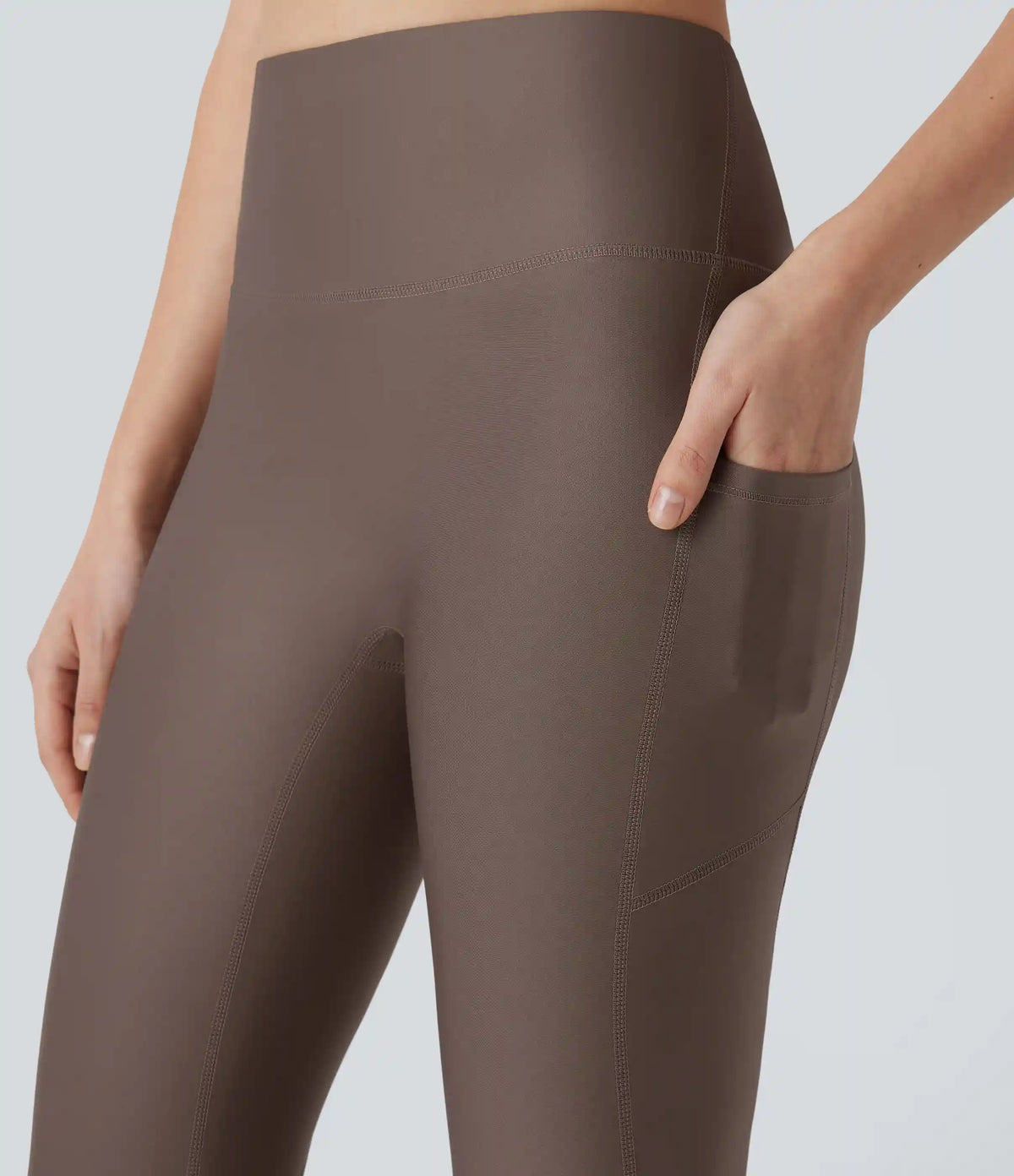 High Waisted Pocket Sheen Workout Leggings
