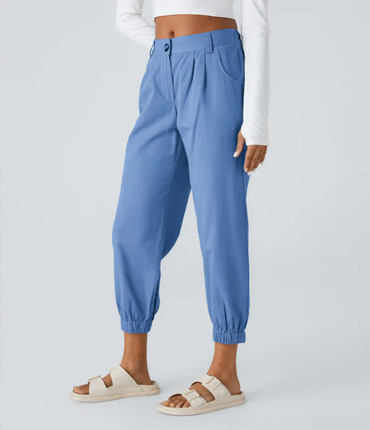 Mid Rise Casual Joggers with Pockets