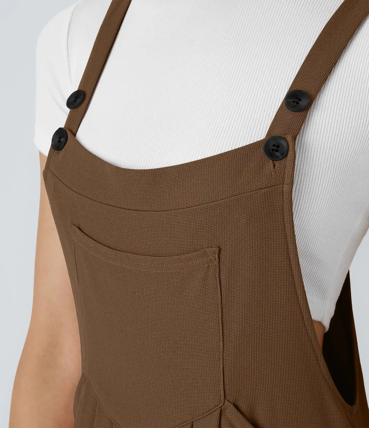Pockets Waffle Casual Overalls