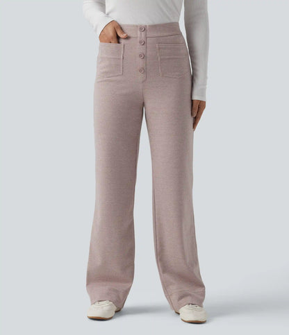 Halara Flex™ High Waisted Houndstooth Straight Leg Work Pants with Pockets