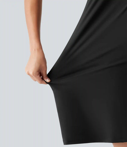 SoftlyZero™ Airy Tie Back Built-in Bra 2-in-1 InstantCool Mini Yoga Active Dress with Pocket-Longer Length