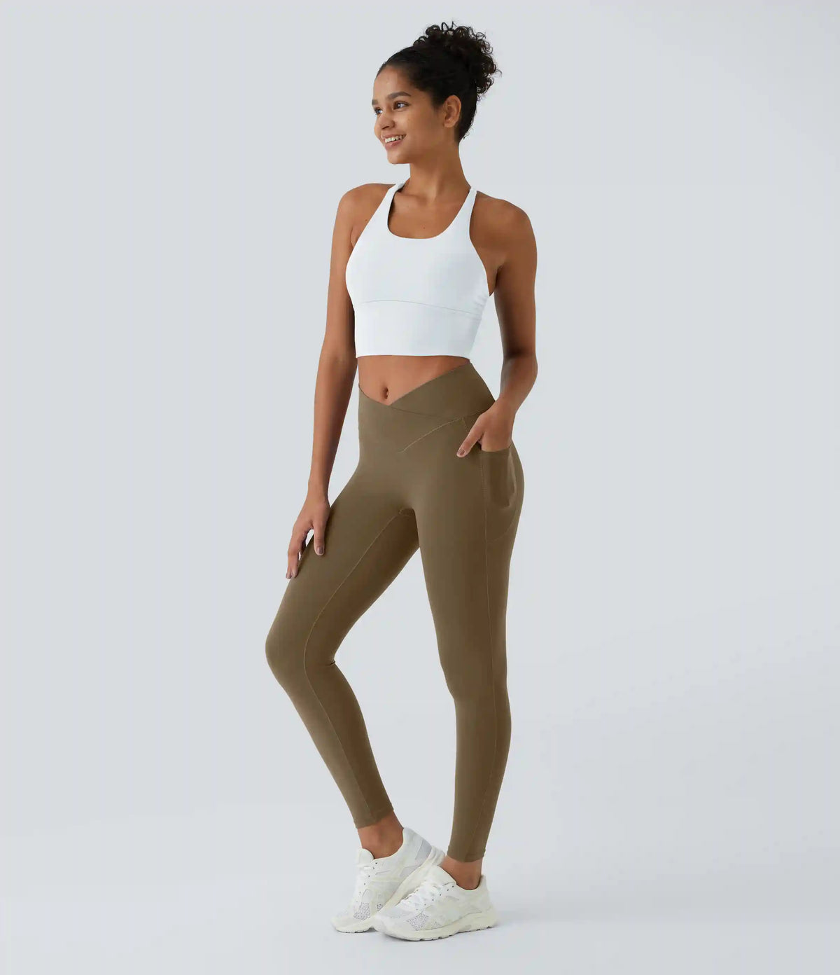 SoftlyZero™ Crossover Pocket Plain Leggings