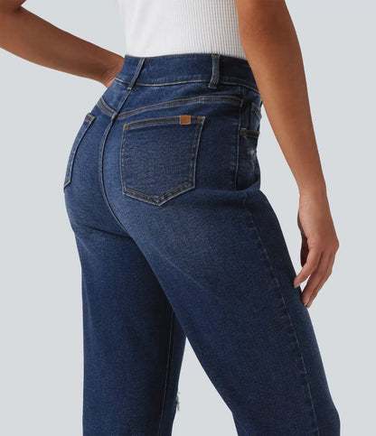 High Waisted Casual Jeans with Pockets