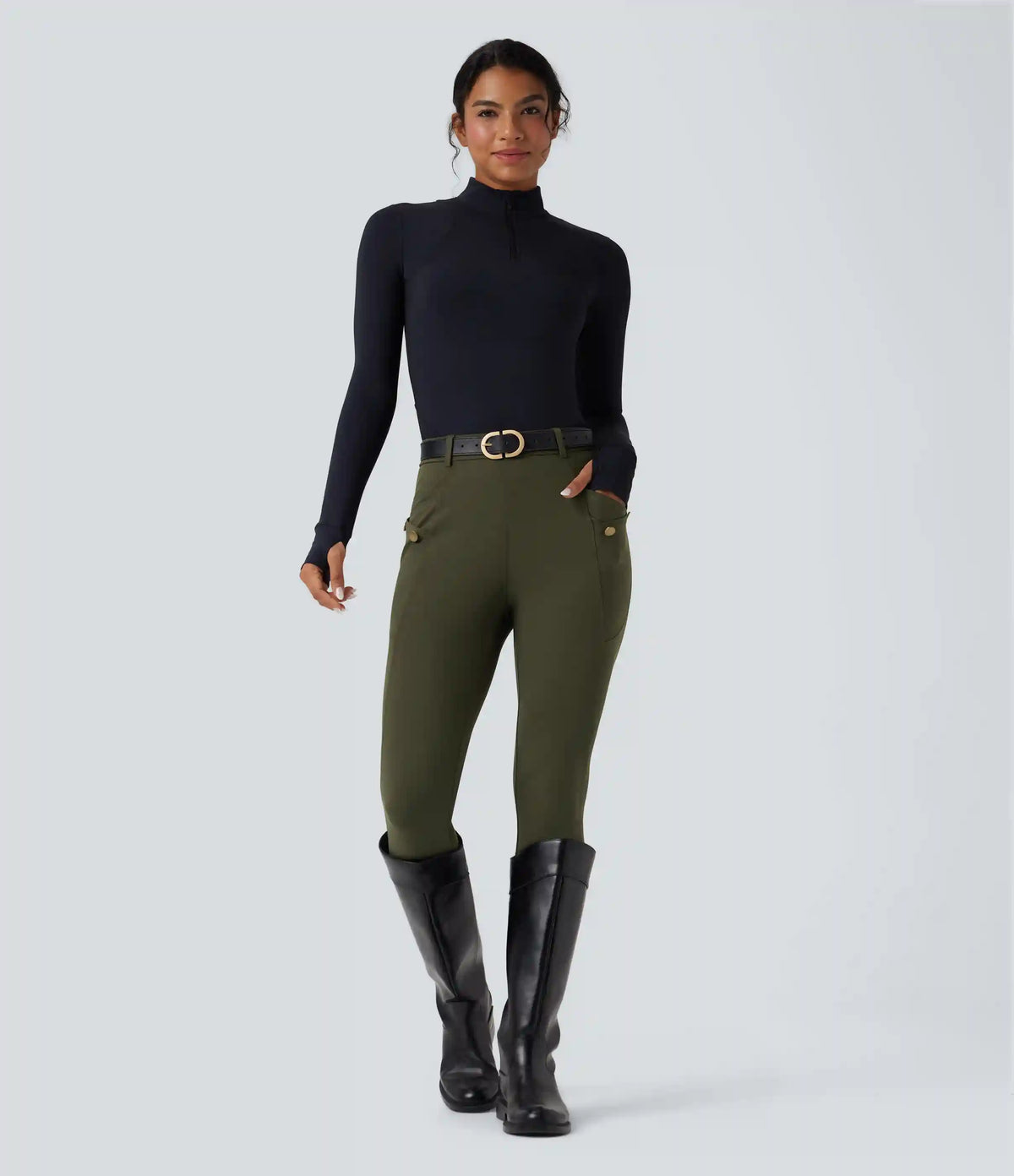 DayStretch High Waisted Slim Pants with Pockets
